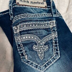Rock Revival Dark Blue Embellished Jeans